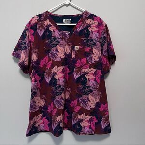 Carhartt Autumn Leaves Print Scrub Top Size 2X